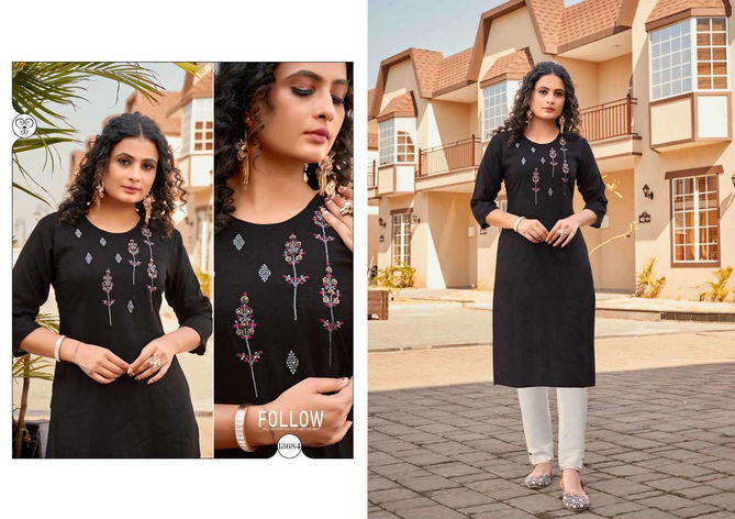 Scarlet By Kajree Rayon Long Embroidery Kurtis Wholesale Price In Surat